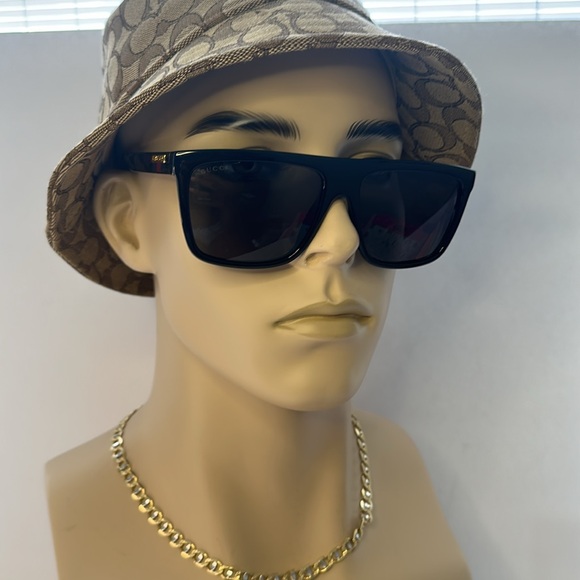 New Authentic Gucci Grey Browline Men's Sunglasses GG0748S 001 59. - Picture 1 of 14